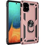 Smcase Samsung Galaxy M51 Kılıf Vega Yüzüklü Standlı Tank Kapak  Nano Ekran Koruyucu