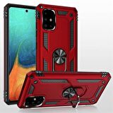 Smcase Samsung Galaxy M51 Kılıf Vega Yüzüklü Standlı Tank Kapak  Nano Ekran Koruyucu