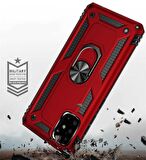 Smcase Samsung Galaxy M51 Kılıf Vega Yüzüklü Standlı Tank Kapak  Nano Ekran Koruyucu