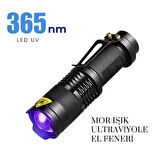 UV-102 Ultraviyole Mor Işık Fener, 365 Nm Uv El Feneri, Tırnak Oje Kurutucu, Değerli Taş Tespiti