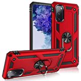 Smcase Samsung Galaxy S20 FE Kılıf Vega Yüzüklü Standlı Tank Kapak  Nano Ekran Koruyucu