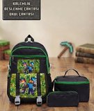 İLKOKUL 3 LÜ SET KAREKTER DESENLİ LAPTOP BÖLMELİ KALEMLİK,BESLENME ÇANTALI  ERKEK ÇOCUK OKUL SIRT ÇANTASI
