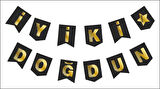 FLAMA İYİKİ DOĞDUN MAKARON SİYAH SET 1 ADET