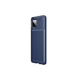 Smcase Samsung Galaxy A12 Kılıf Karbon Dokulu Silikon 