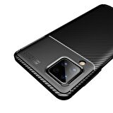 Smcase Samsung Galaxy A12 Kılıf Karbon Dokulu Silikon 