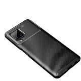 Smcase Samsung Galaxy A12 Kılıf Karbon Dokulu Silikon 