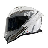 Sway Kapalı Kask Sw 867 Power Beyaz Siyah Gri