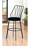 6 Adet Yıldız Bar Sandalyesi Yüksek Oturumlu Sandalye
