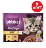 Whizkas Pure Deligt Junıor Tavuk ve Hindili Yavru Kedi Poşet Mama 85 G 4'lü paket x 8 Adet(32 adet yaş mama)