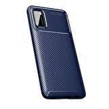 Smcase Samsung Galaxy A02s Kılıf Karbon Dokulu Silikon  Nano Ekran Koruyucu