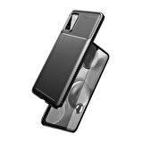 Smcase Samsung Galaxy A02s Kılıf Karbon Dokulu Silikon  Nano Ekran Koruyucu