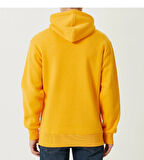 Sarı Organik Kapüşonlu Oversize 3 İplik İçi Polarlı Şardonlu Sweatshirt