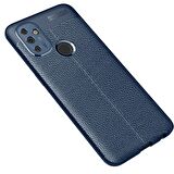 Smcase OnePlus Nord N100 Kılıf Deri Dokulu Silikon  Nano Ekran Koruyucu