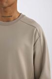 DeFactoFit Standart Fit Bisiklet Yaka Baskılı Pike Sporcu Sweatshirt C9185AX24AUGR317