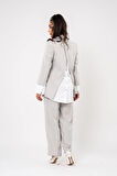 Asmetrik Kesim Gömlek Deteylı Blazer Ceket Pantolon Takım TKM08013