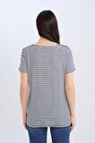 DeFacto Regular Fit Kayık Yaka Çizgili Kısa Kollu Tişört D4534AX24AUNV207