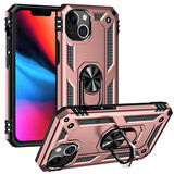 Gpack Apple iPhone 13 Mini Kılıf Vega Tank Standlı Yüzüklü MıknatıslıNano Glass
