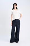 Slim Fit Dar Kesim Bisiklet Yaka Fitilli Kaşkorse Basic Düz Kısa Kollu Tişört