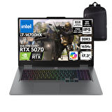 Lenovo LOQ i7-14700HX 32-GBDDR5 1 TBSSD RTX5070 (8GB-115W-GDDR7) 17.3" FHD 165Hz Freedos + HMF Sırt Çantası 83JH006HTRHMF1
