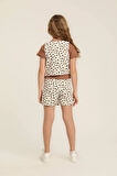 Kız Çocuk Baskılı Şort Etek
