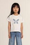 Kız Bebek İnci Kelebekli Tshirt