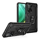 Smcase Xiaomi Mi10T Pro Kılıf Vega Yüzüklü Standlı Tank Kapak  Nano Ekran Koruyucu