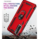 Smcase Huawei P Smart 2021 Kılıf Vega Yüzüklü Standlı Tank Kapak  Nano Ekran Koruyucu