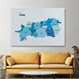 Harita Sepeti Aydın İli ve İlçeler Haritası Dekoratif Kanvas Tablo 1278