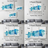 Harita Sepeti Aydın İli ve İlçeler Haritası Dekoratif Kanvas Tablo 1278