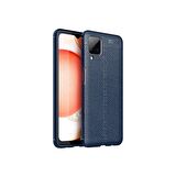 Smcase Samsung Galaxy M12 Kılıf Deri Dokulu Silikon 