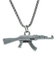 Pubg Keleş Ak-47 Kalaşnikof Örme Zincir Kolye - Gümüş Kaplama - Erkek Kadın Kolye - No:1524