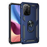 Smcase Xiaomi Poco F3 Kılıf Vega Yüzüklü Tank Silikon  Nano Ekran Koruyucu