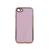 Gpack Apple iPhone 7 Kılıf Bark Parlak Silikon Renkli Kenarları Rose