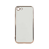 Gpack Apple iPhone 8 Kılıf Bark Parlak Silikon Renkli Kenarları Rose