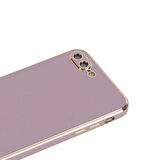 Gpack Apple iPhone 8 Plus Kılıf Bark Parlak Silikon Renkli Kenarları Rose