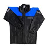 Forte Gt 1134 Motosiklet PVC Yağmurluk Cepli Alt Üst Takım XL Beden Mavi
