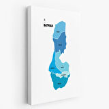 Harita Sepeti Batman İli ve İlçeler Haritası Dekoratif Kanvas Tablo 1287