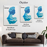 Harita Sepeti Batman İli ve İlçeler Haritası Dekoratif Kanvas Tablo 1287