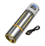 GP-222 Zoomlu 1000lm Şarjlı Çok Fonksiyonlu El Feneri - Beyaz-Kırmızı-Sarı Ledli 6 mod Kamp Lambası