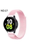 Huawei Watch GT 3 (42mm) 20mm için Cırtlı Kumaş Kordon-03 Açık Pembe