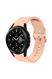 Galaxy Watch 4 Classic (46mm) 20mm için Silikon Kordon-50 Pembe
