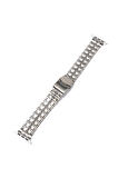 Mobicas Apple  Watch 38-40-41mm Uyumlu şeritli görümün Metal Kordon-54 Gümüş