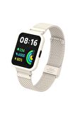 Xiaomi Redmi Watch 2 Lite için Hasır Metal Kordon-66 Krem
