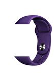 Kordon Store Apple Watch 42-44-45-49mm Uyumlu Klasik Silikon Kordon Mor