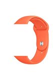 Kordon Store Apple Watch 42-44-45-49mm Uyumlu Klasik Silikon Kordon Turuncu