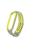 Xiaomi Mi Band 6 için Delikli Silikon Kordon-02 Gri-Sarı