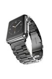 Kordon Store Apple Watch 42-44-45-49mm Uyumlu Klasik Metal Kordon-04 Siyah