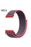Xiaomi Watch S1 22mm için Cırtlı Kumaş Kordon-03 Kırmızı - Gri