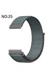 Amazfit GTS 3 20mm için Cırtlı Kumaş Kordon-03 Açık Yeşil