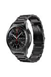 Galaxy Watch 4 Classic (46mm) 20mm için Klasik Metal Kordon-04 Siyah